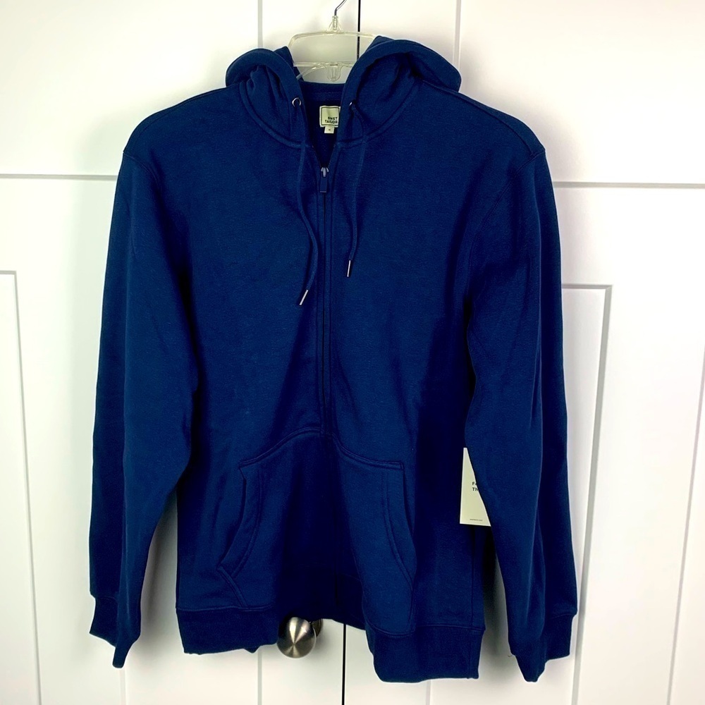 NWT Swet Tailor MEDIUM Stretch Fleece Hoodie Full Zip Front Admiral Blue